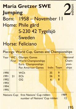 1995 Collect-A-Card Equestrian #195 Maria Gretzer / Feliciano Back